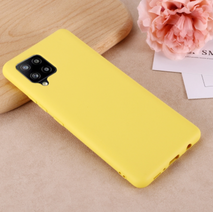 Samsung A12 phone case Soft Flexible Rubber Protective Cover liquid silicone - yellow