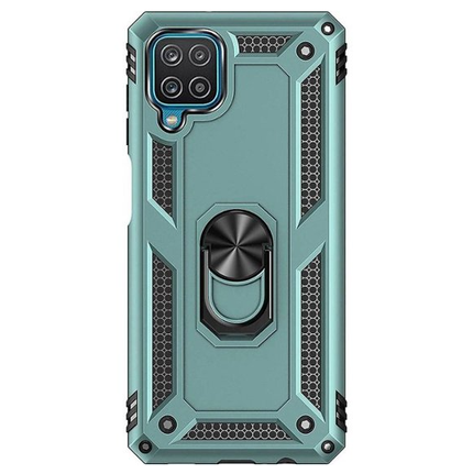 Samsung A12 phone case green ring armor anti drop shockproof rugged protective
