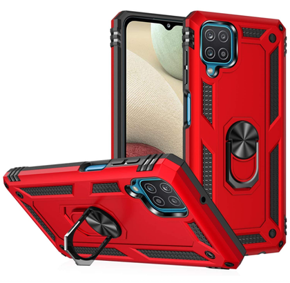 Samsung A12 phone case red ring armor anti drop shockproof rugged protective