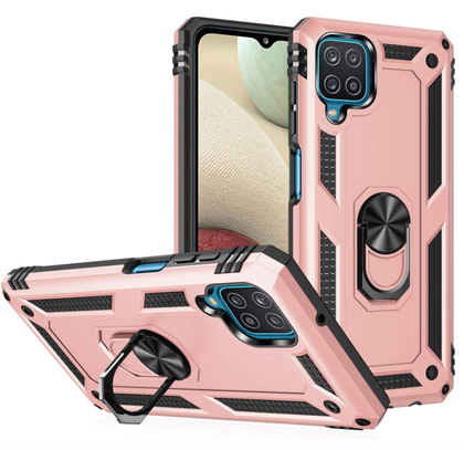Samsung A12 phone case rose gold ring armor anti drop shockproof rugged protective