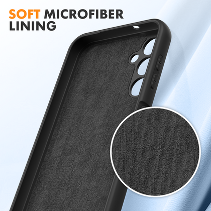 Samsung A14 4G 5G phone case Soft Flexible Rubber Protective Cover black liquid silicone
