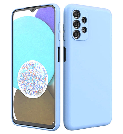 Samsung A23 4G 5G phone case Soft Flexible Rubber Protective Cover light blue liquid silicone