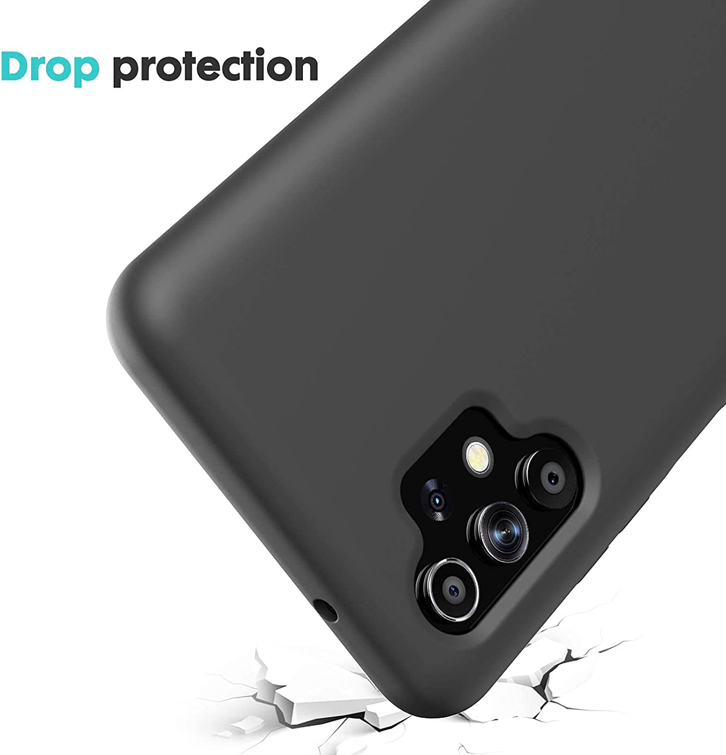 Black Case for Samsung Galaxy A32 5G Shockproof Gel Rubber 