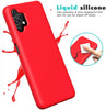 Samsung A32 5G phone case Soft Flexible Rubber Protective Cover red liquid silicone