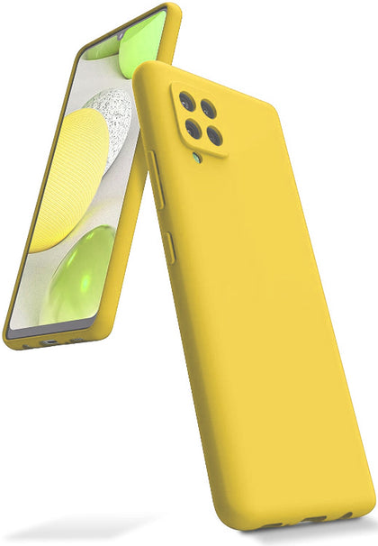 Samsung A42 5G phone case Soft Flexible Rubber Protective Cover yellow liquid silicone