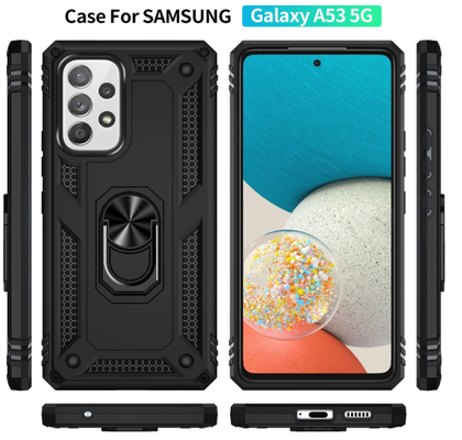 Samsung A53 5G phone case black ring armor anti drop shockproof rugged protective