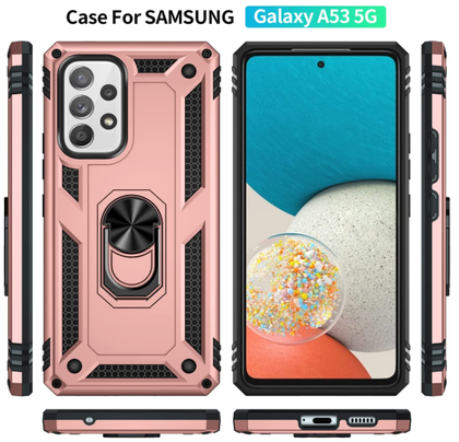 Samsung A53 5G phone case rose gold ring armor anti drop shockproof rugged protective