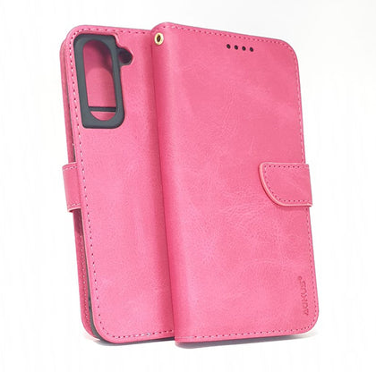 Samsung S21FE phone case wallet cover flip anti drop anti slip shockproof pink S21FE cover