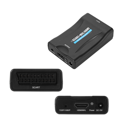 Scart to HDMI adapter converter connect old DVD player, games console and set top box to HDMI TV