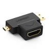 Ugreen Micro HDMI Mini HDMI Male to HDMI Female Adapter, Black