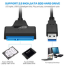 USB A To SATA Adapter. Hard Drive Cable for 2.5 inch SATA and 3 inch HDD SSD. 7/15 Pin