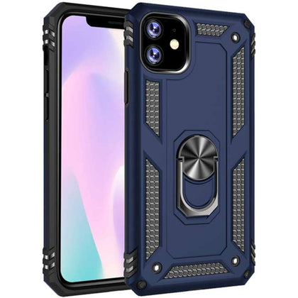 iPhone 11 phone case blue ring armor anti drop shockproof rugged protective