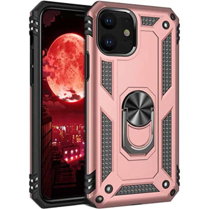 iPhone 11 phone case rose gold ring armor anti drop shockproof rugged protective