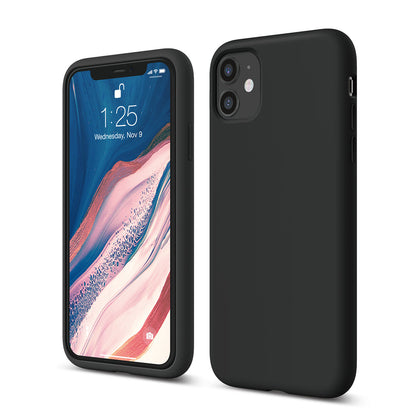 iPhone 11 Phone case. Soft, flexible liquid silicone protective cover. Black
