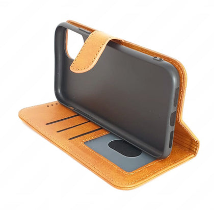 iPhone 11 phone case wallet cover flip anti drop anti slip shockproof brown