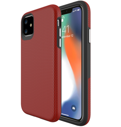 iPhone 12 / 12 Pro phone case anti drop anti slip shockproof rugged dotted red