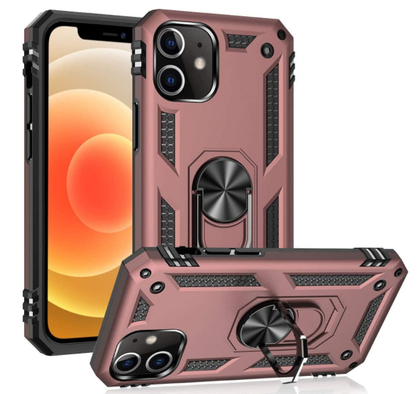iPhone 12 /12 pro phone case rose gold ring armor anti drop shockproof rugged protective