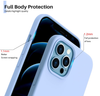 iPhone 12 / 12 pro phone case Soft Flexible Rubber Protective Cover light blue liquid silicone