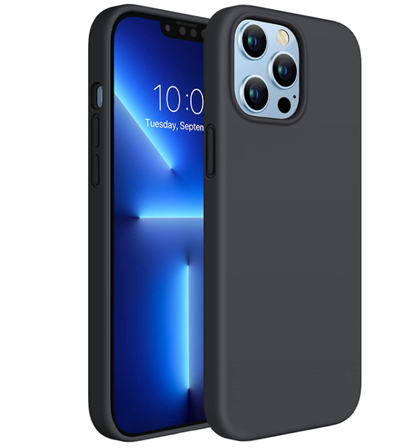 iPhone 13 pro phone case Soft Flexible Rubber Protective Cover black liquid silicone