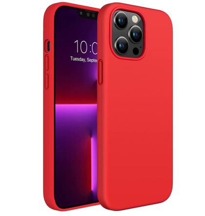 iPhone 13 pro phone case Soft Flexible Rubber Protective Cover red liquid silicone