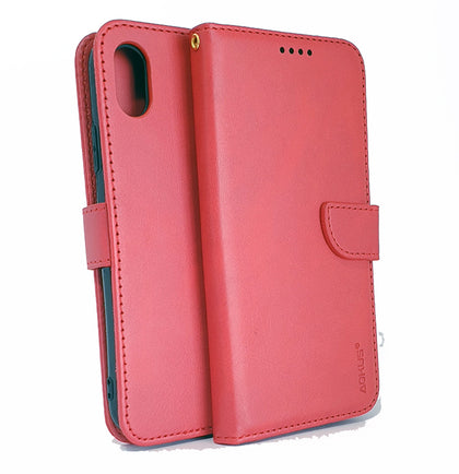 iPhone XR phone case wallet cover flip anti drop anti slip shockproof red